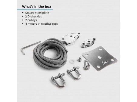 Muscle x3: Kit Ancoraggio Parete A Pulegge Tende A Vela