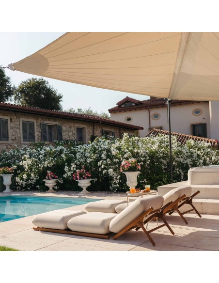 Tuga: Lettino prendisole in Teak Design Nautico Unico | Maanta