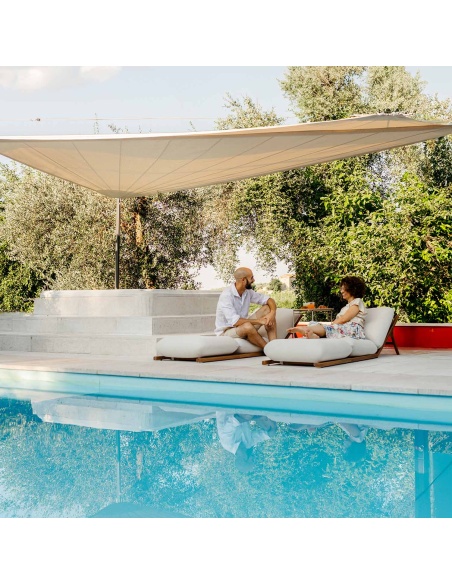 Tuga: Lettino prendisole in Teak Design Nautico Unico | Maanta