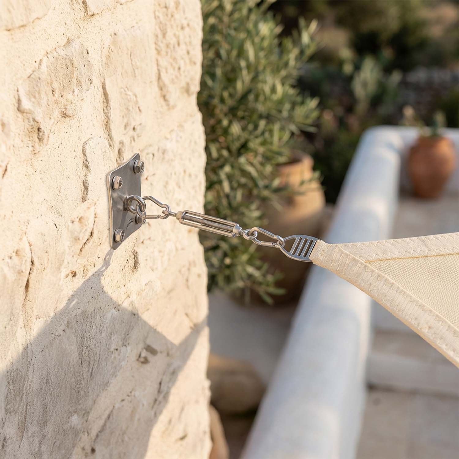 Ancoraggio a Parete con Tirante per Vele Ombreggiati 2