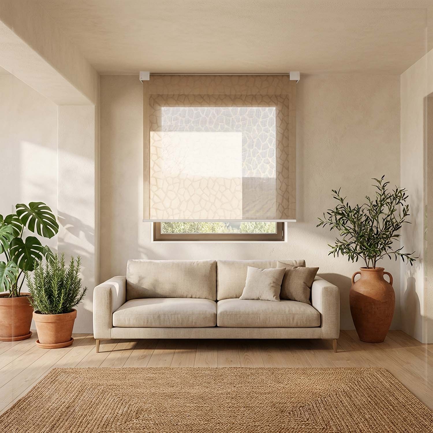 Recta: Tenda a Rullo con Piastra Design Geometrico