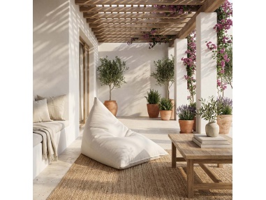 Thera: Pouf da Esterno in Bouclé di Polipropilene