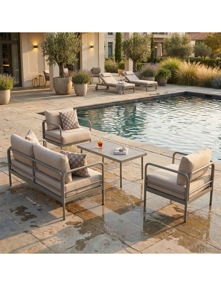 Melina: Salotto Lounge da Esterno con Cuscini Extra-Spessi