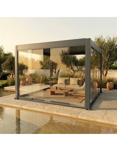 Vetrate Scorrevoli per Lyra T6 - Pergola Chiusa con Vetri