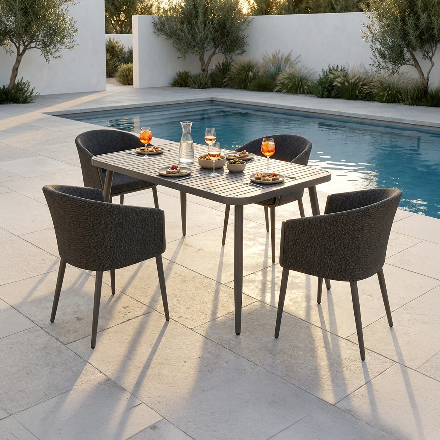 Conviva: Tavolo da Pranzo per Giardino in Alluminio