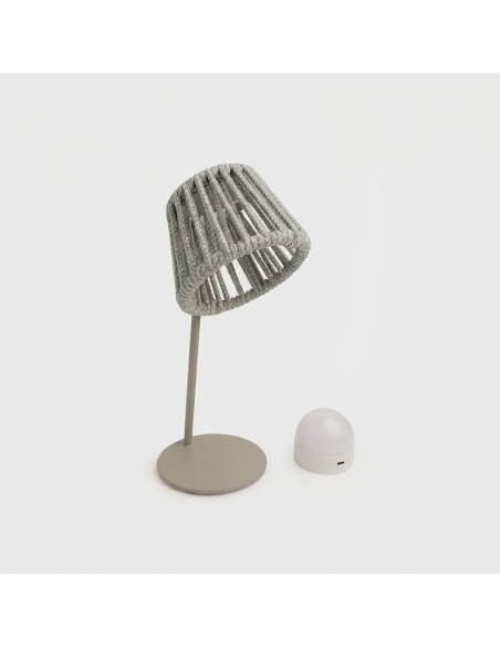 Mini Ropelle: Lampada da Tavolo Ricaricabile in Corda Olefin