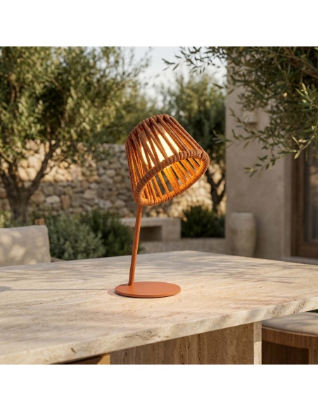 Mini Ropelle: Lampada da Tavolo Ricaricabile in Corda Olefin