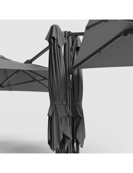Cygnus Qadro: Ombrellone Cantilever a Quattro Teli 6×6 m