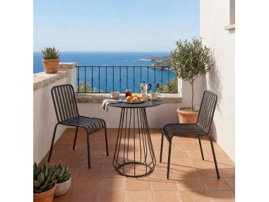 Plaka: Tavolo Bistrot da Esterno di Design in Ferro Tondino