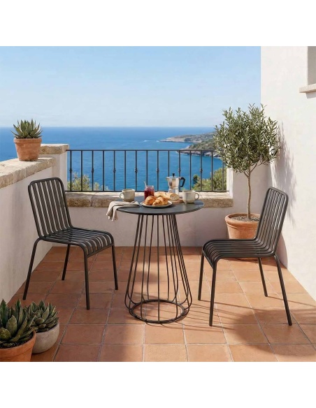 Plaka: Tavolo Bistrot da Esterno di Design in Ferro Tondino