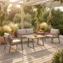 Parma - Il salotto da giardino in alluminio e legno Iroko